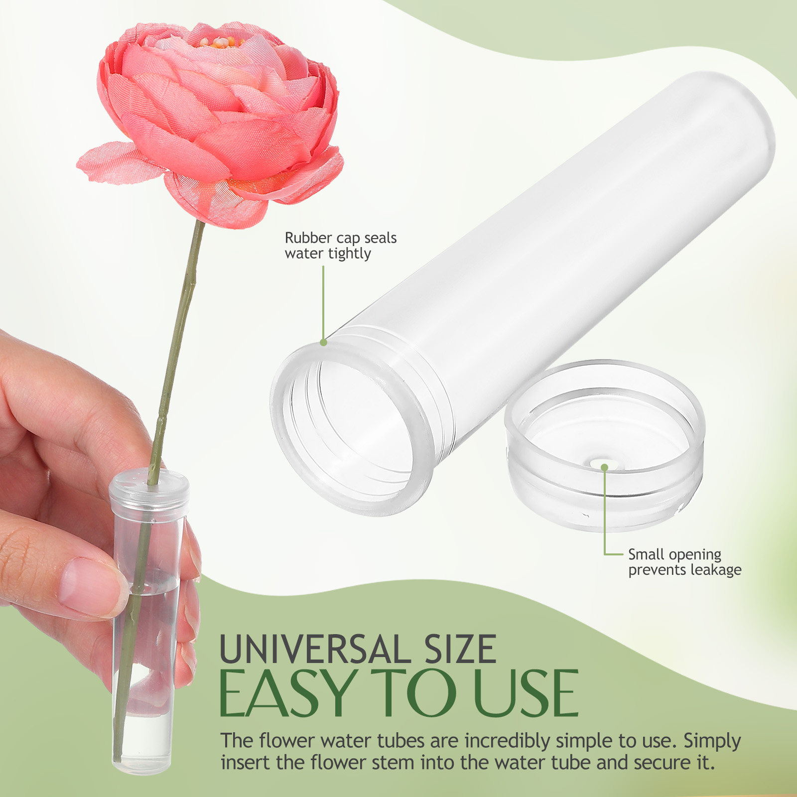 Florist Flower Supply - 100Pcs Flower Water Tubes Leak Proof