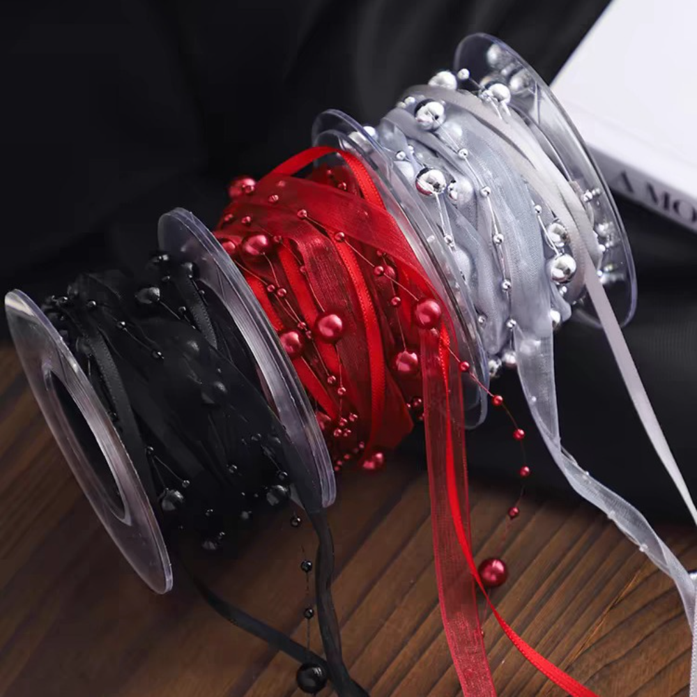 5Yards/Roll Bead Pearl Ribbon  - Florist Supply Ribbon incelemesi ve fiyatı