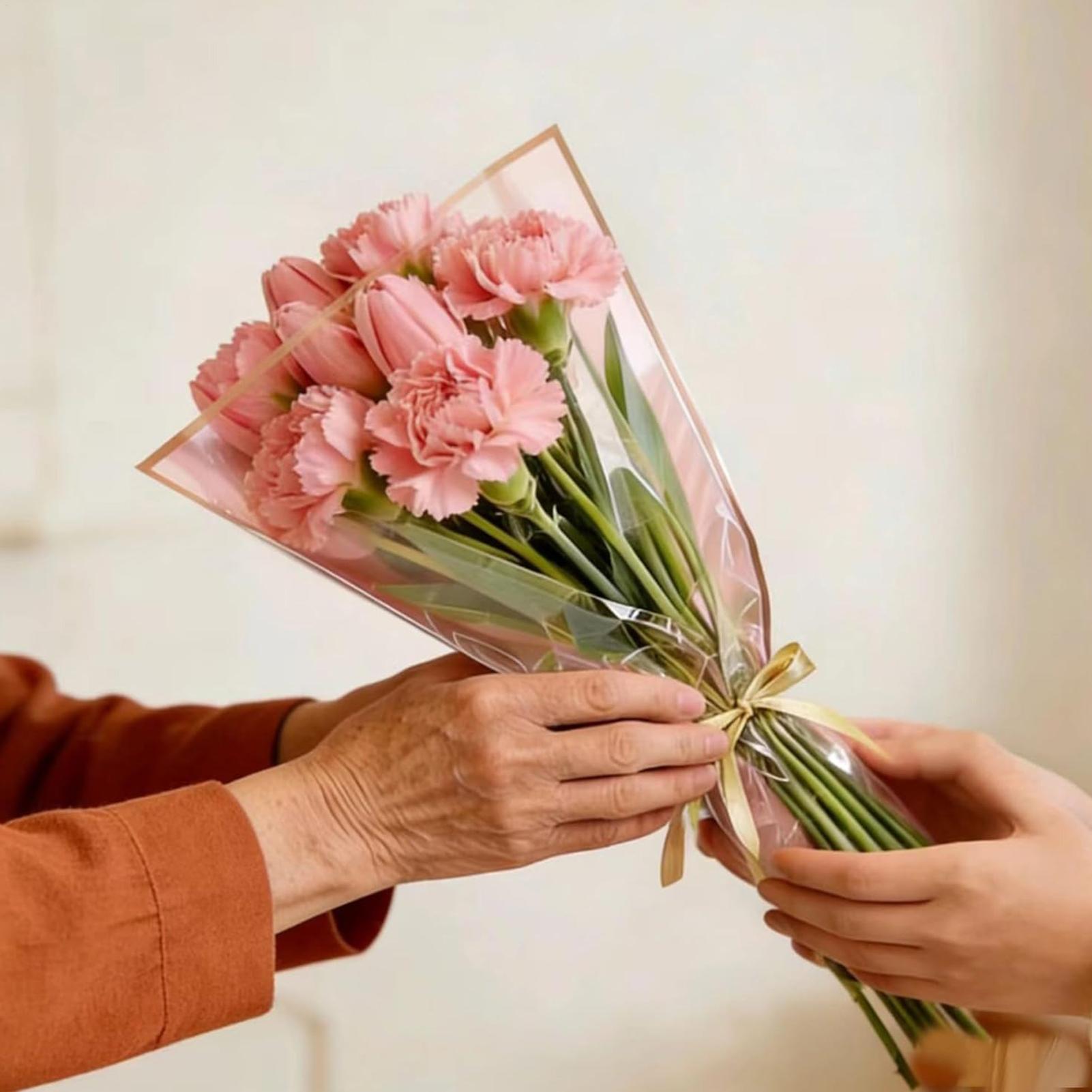 Flower Wrapping Bags 50 Pieces - Florist Supply Ribbon incelemesi ve fiyatı