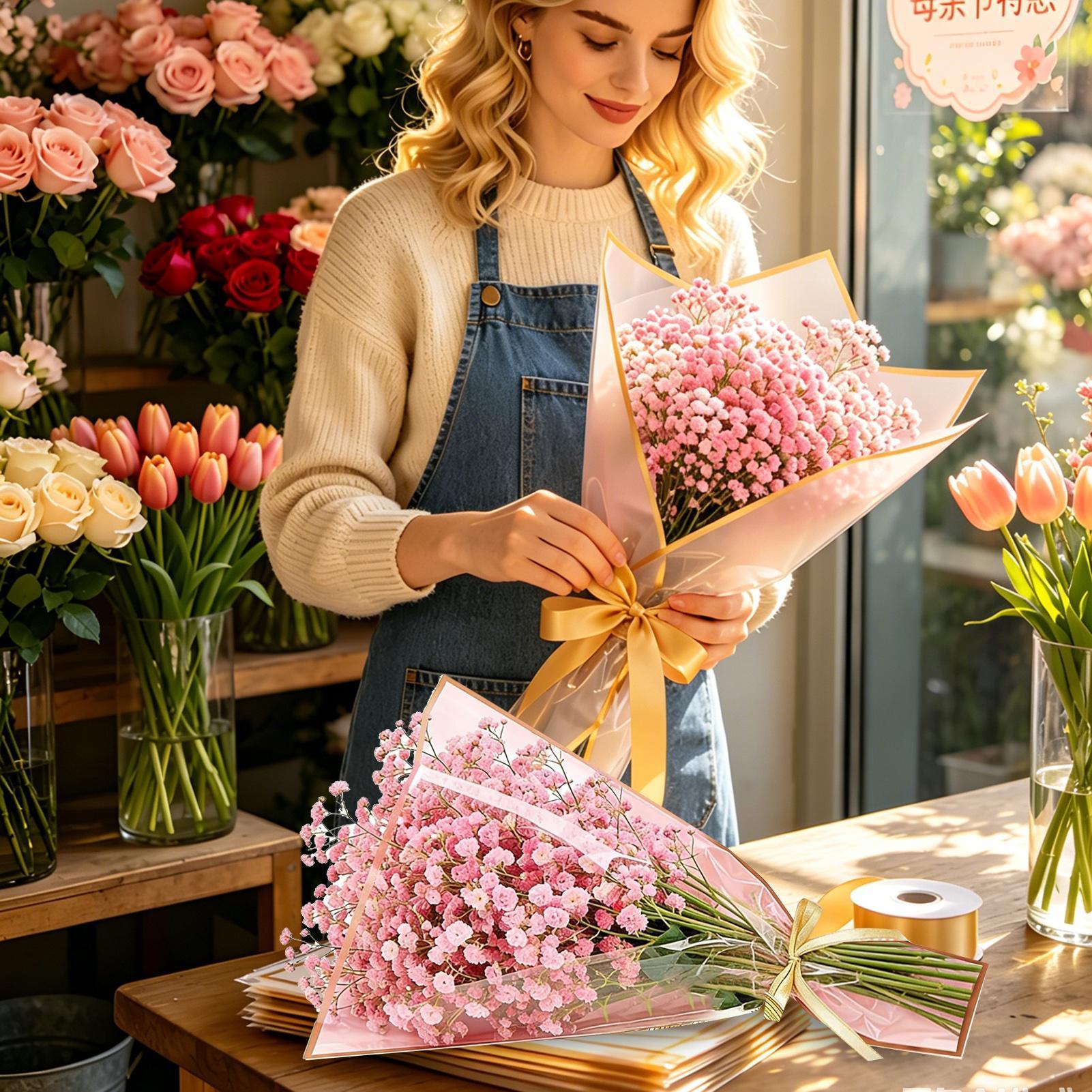 Flower Bouquet Bags 50 Pieces  - Florist Supply Ribbon incelemesi ve fiyatı