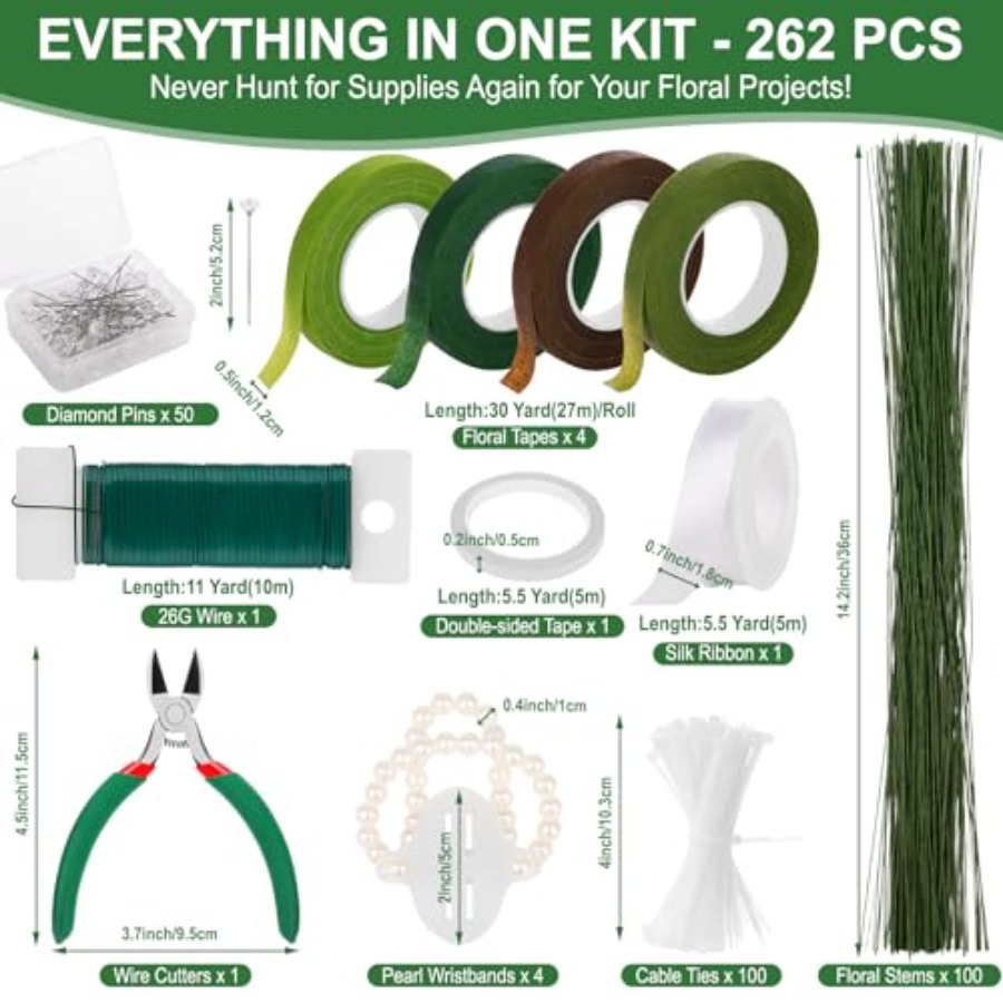 262-Piece Floral Tape and Wire - Florist Wreath Supply incelemesi ve fiyatı