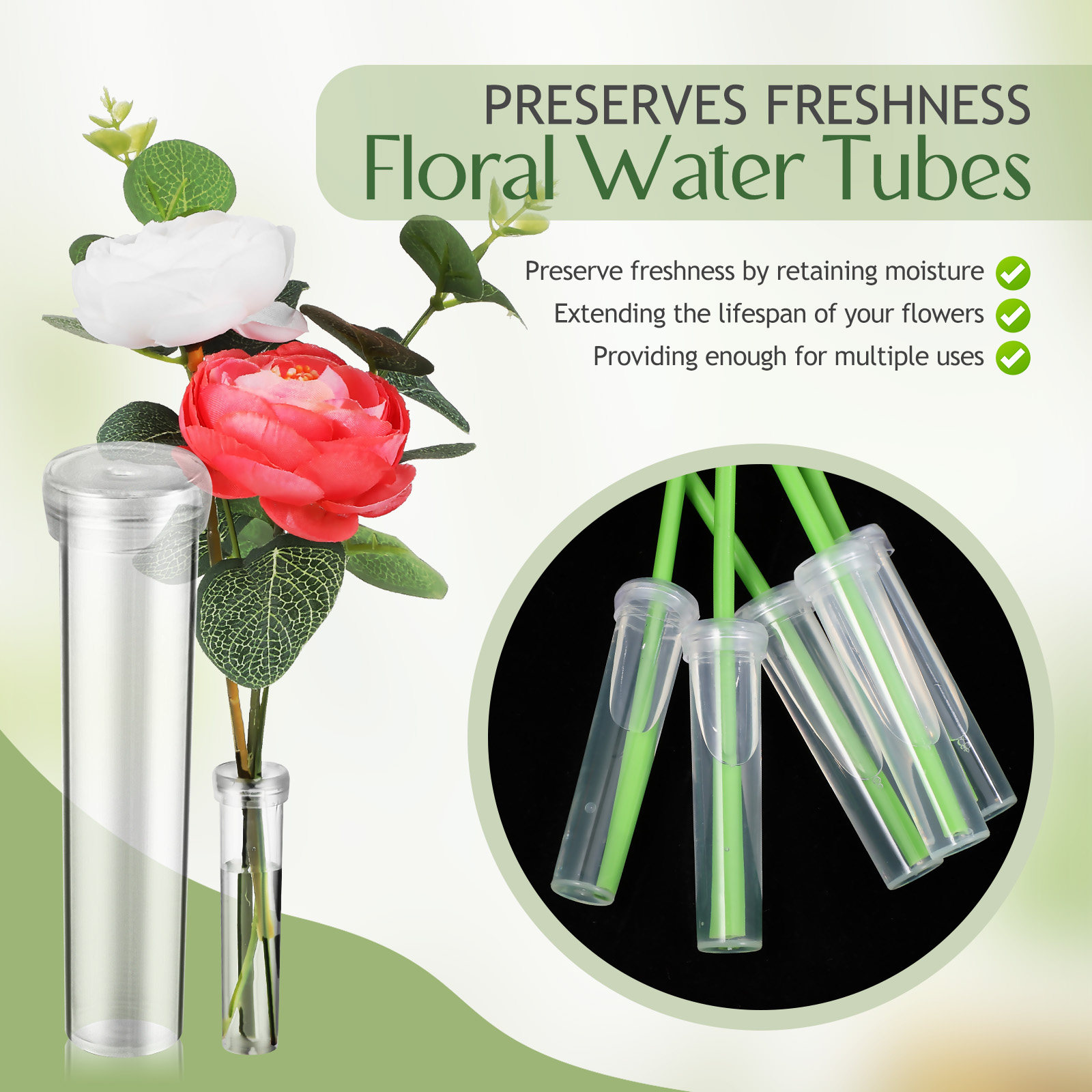 100Pcs Flower Water Tubes Leak - Florist Flower Supply incelemesi ve fiyatı
