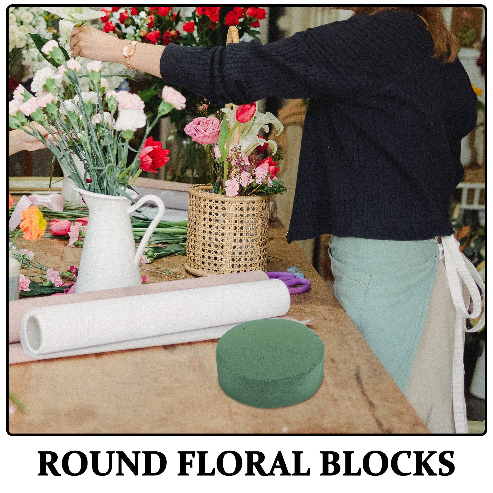 6Pcs Round Floral Foam Blocks  - Florist Flower Supply incelemesi ve fiyatı